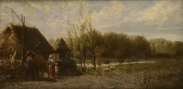 The rebel patrol on the outskirts  by Roman Alekna-Szwoynicki - Hand-Painted Oil Painting Reproduction