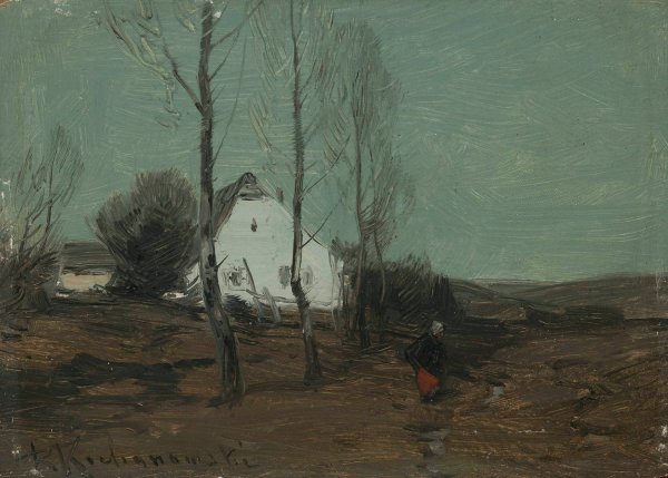 Main Product Photo of Landscape with a cottage  Painting by Roman Kazimierz Kochanowski
