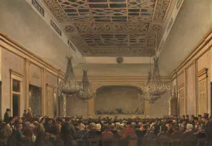 Opening of the new building of the Maatschappij voor de Werkende Stand, 13 June 1883 Oil painting by Rombertus Julianus Van Arum