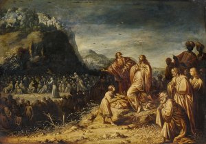 Christ Feeding The Multitude by Rombout Van Troyen Oil Painting