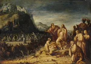 Christ Feeding The Multitude by Rombout Van Troyen Oil Painting