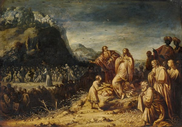 Main Product Photo of Christ Feeding The Multitude  Painting by Rombout Van Troyen