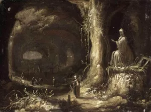 Interior of a Grotto by Rombout Van Troyen Oil Painting
