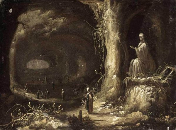 Main Product Photo of Interior of a Grotto Painting by Rombout Van Troyen