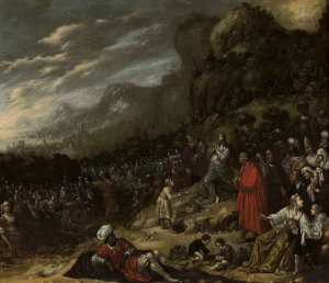 Miracle of the multiplication of bread by Rombout Van Troyen Oil Painting