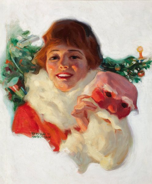 Christmas Surprise by Ronald Lee Anderson - Hand-Painted Oil Painting Reproduction