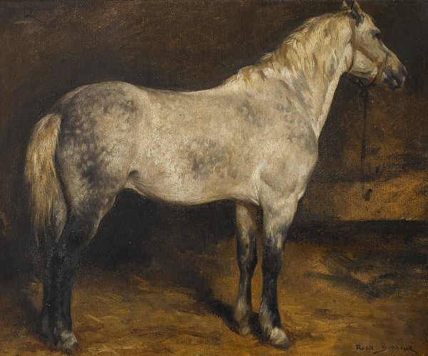 A dapple grey horse by Rosa Bonheur - Hand-Painted Oil Painting Reproduction