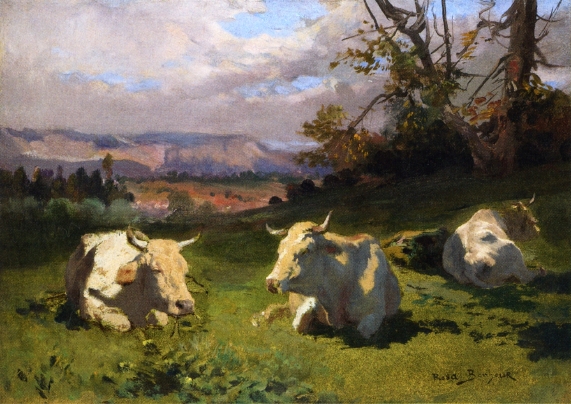 Cows Resting by Rosa Bonheur - Hand-Painted Oil Painting Reproduction
