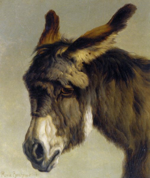 Head of a Donkey by Rosa Bonheur - Hand-Painted Oil Painting Reproduction