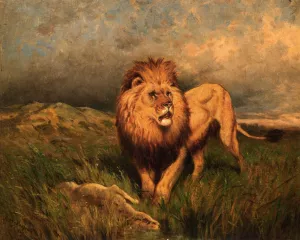 Lion and Prey also known as The Kill by Rosa Bonheur - Oil Painting Reproduction