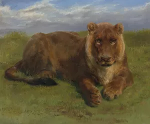 Lioness At Rest by Rosa Bonheur Oil Painting