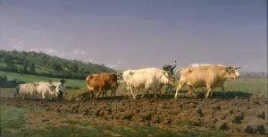 Ploughing in Nevers by Rosa Bonheur Oil Painting