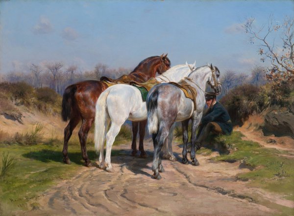 Relay Hunting  by Rosa Bonheur - Hand-Painted Oil Painting Reproduction