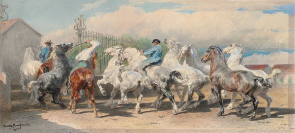 Return from the Horse Fair  by Rosa Bonheur - Hand-Painted Oil Painting Reproduction