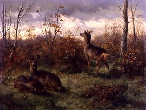 Roe Deer by Rosa Bonheur Oil Painting