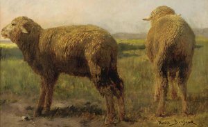 Sheep In A Meadow by Rosa Bonheur Oil Painting
