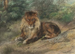 The Old Monarch by Rosa Bonheur Oil Painting