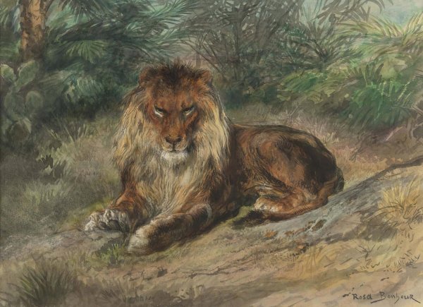 The Old Monarch by Rosa Bonheur - Hand-Painted Oil Painting Reproduction