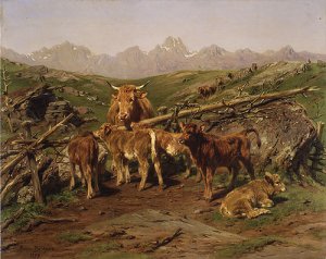 Weaning the Calves by Rosa Bonheur Oil Painting