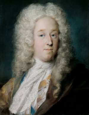 A Gentleman In A Gold Patterned Coat And Violet-Brown Cape by Rosalba Carriera Oil Painting