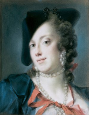 A Venetian Lady From The House Of Barbarigo by Rosalba Carriera Oil Painting