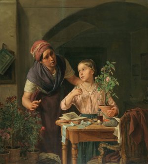 Die welke Rosenknopse by Rosalia Amon Oil Painting