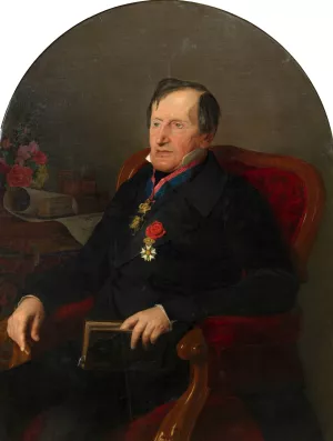 Josef Freiherr von Hammer-Purgstall by Rosalia Amon Oil Painting