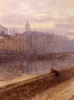 Evening On The River Liffey With St. John's Church In Distance by Rose Barton - Oil Painting Reproduction