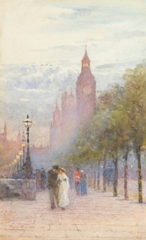 Houses Of Parliament And Westminster by Rose Barton Oil Painting