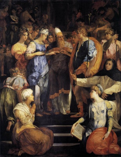 Betrothal of the Virgin by Rosso Fiorentino - Hand-Painted Oil Painting Reproduction