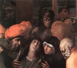 Deposition from the Cross Detail painting by Rosso Fiorentino
