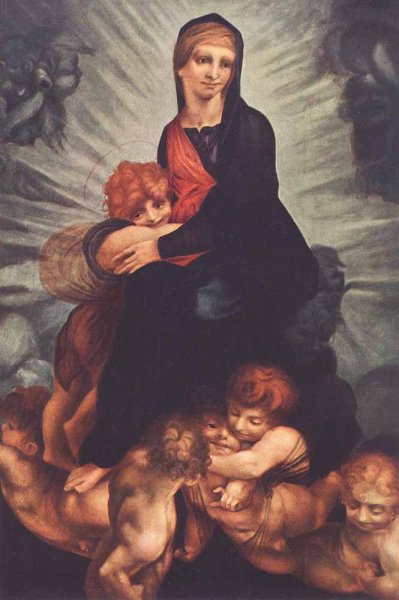 Main Product Photo of Madonna and Child with Putti Painting by Rosso Fiorentino