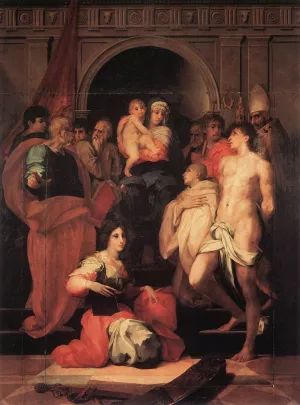 Madonna Enthroned and Ten Saints by Rosso Fiorentino Oil Painting