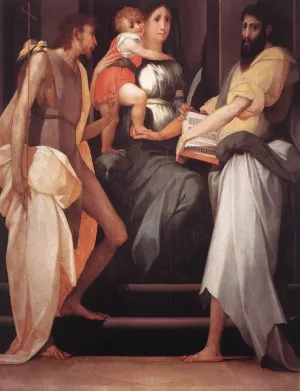 Madonna Enthroned between Two Saints by Rosso Fiorentino Oil Painting