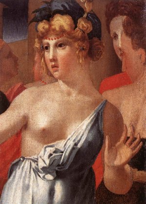 Moses Defending the Daughters of Jethro Detail by Rosso Fiorentino Oil Painting