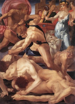 Moses Defending the Daughters of Jethro by Rosso Fiorentino Oil Painting