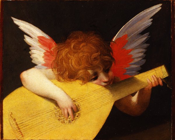 Main Product Photo of Musician Angel Painting by Rosso Fiorentino