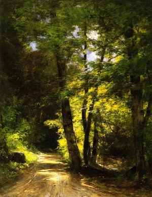 The Road to the AuSable by Roswell Morse Shurtleff Oil Painting