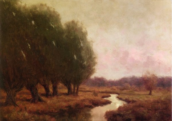 Main Product Photo of Landscape with Stream also known as Evening Landscape Painting by Royal Hill Milleson