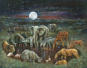 All Creatures by Ruane Manning Oil Painting