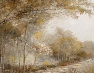 Autumn Forest Park by Ruane Manning Oil Painting
