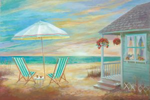 Beach Cottage by Ruane Manning Oil Painting