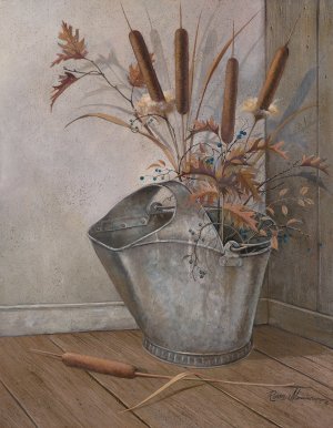 Berries & Cat Tails by Ruane Manning Oil Painting