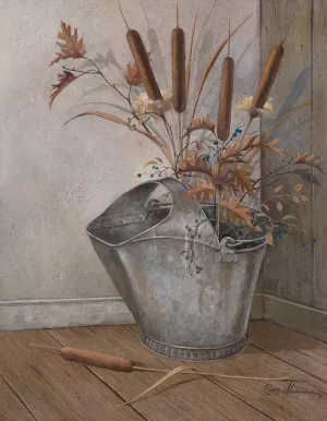 Berries & Cat Tails by Ruane Manning Oil Painting