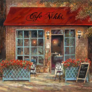 Café Nikki by Ruane Manning Oil Painting