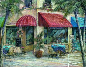 Café of the Arts by Ruane Manning Oil Painting