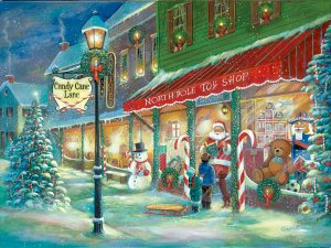 Candy Cane Lane by Ruane Manning Oil Painting