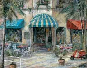 Christine's South Beach Café by Ruane Manning Oil Painting