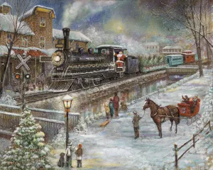 Christmas Train by Ruane Manning Oil Painting