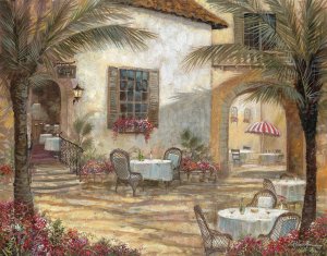 Courtyard Ambiance by Ruane Manning Oil Painting